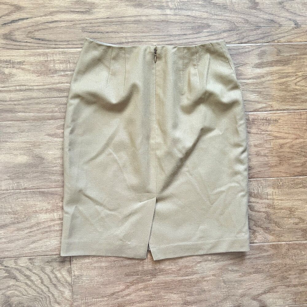 Talbots Petites Pencil Skirt Women's Size 4P Nutmeg Tan Wool Blend Lined - Picture 2 of 9